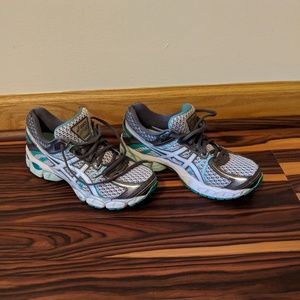Asics Gel Flux Sz 6.5 Teal and Grey Tennis Shoes